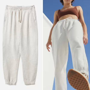 NEW Everlane Organic Cotton High Rise Sweatpants Track Jogger Small Light Grey